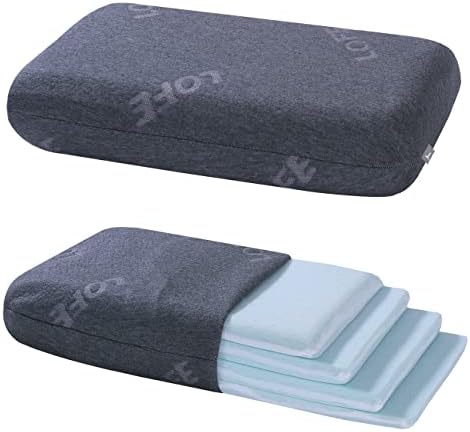  LOFE King Adjustable Memory Foam Pillow - 4 Heights From 1.2 To 4.8in, Cervical Pillow For Neck Pain Relief, Neck Support Pillow For Side Sleepers, Back/Stomach Sleepers, A Bamboo Cover, CertiPUR-US