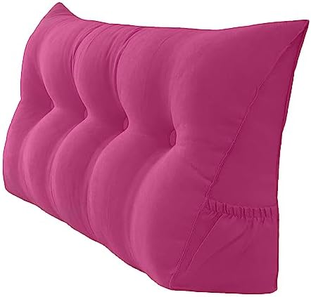  Peachwell Triangular Reading Bed Rest Pillow Large Bolster Cushion Headboard Backrest Wedge Pillow With Removable Cover And Two Large Side Pockets (Chalk Grey, Twin: 39 X 8 X 20 Inches)
