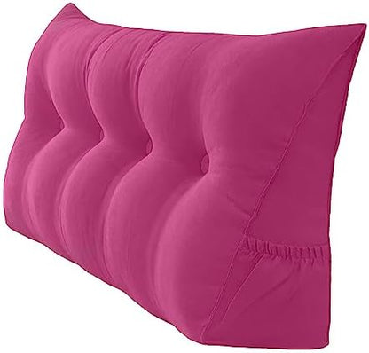  Peachwell Triangular Reading Bed Rest Pillow Large Bolster Cushion Headboard Backrest Wedge Pillow With Removable Cover And Two Large Side Pockets (Chalk Grey, Twin: 39 X 8 X 20 Inches)