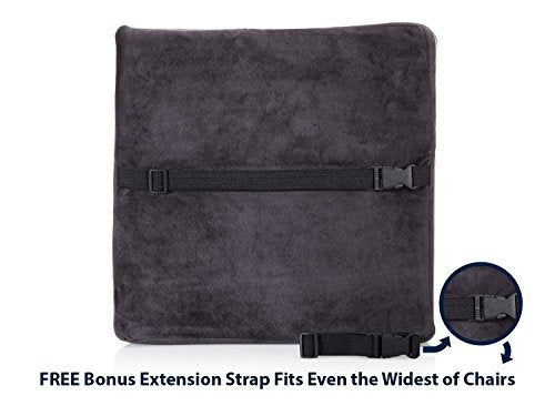  Desk Jockey Back Pillow Lumbar Support - Firm Therapeutic Grade Memory Foam For Driving Car, Office Chairs