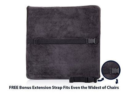  Desk Jockey Back Pillow Lumbar Support - Firm Therapeutic Grade Memory Foam For Driving Car, Office Chairs