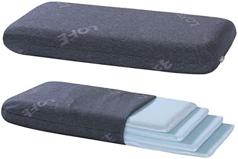 LOFE King Adjustable Memory Foam Pillow - 4 Heights From 1.2 To 4.8in, Cervical Pillow For Neck Pain Relief, Neck Support Pillow For Side Sleepers, Back/Stomach Sleepers, A Bamboo Cover, CertiPUR-US