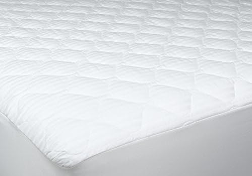  Newpoint Home 854175001108.00 Deluxe 250-Thread-Count Cotton Damask Stripe Twin XL Mattress Pad, White