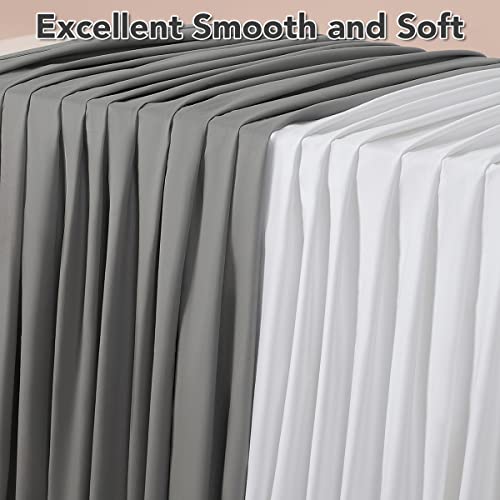  1200 Thread Count Cotton Sheets, 100% Egyptian Cotton Queen Size Sheets, Breathable Bed Sheets Set 16-Inch Deep Pocket - Wrinkle And Hypoallergenic - 4 Piece (White, Queen)