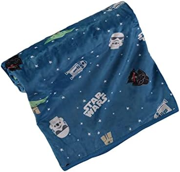  STAR WARS Mandalorian Baby Unisex Plush Blanket – Baby Yoda Baby Gifts - Soft Baby Blankets (Off-White/Green, 0-12 Months)