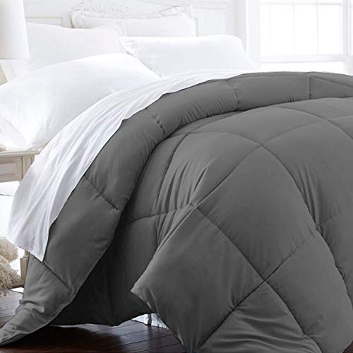  Luxury Linens King/California King Size Comforter - 1600 Series Down Alternative Home Bedding & Duvet Insert - Slate Gray