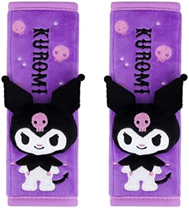  Roffatide Anime My Melody Car Neck Pillow 2 PCS Plush Auto Head Neck Rest Cushion For Chairs, Recliners, Driving Seats