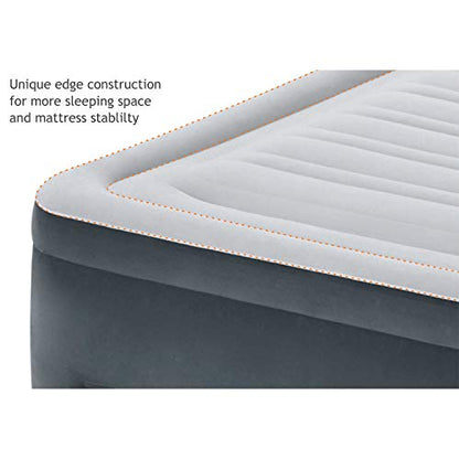 Intex Comfort Dura-Beam Airbed Internal Electric Pump Bed Height Elevated (2020 Model)