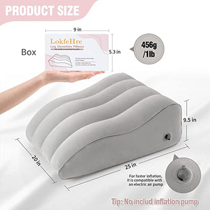  LOKFEHRE Leg Elevation Pillow,Inflatable Wedge Pillows,Comfort Leg Pillows For Sleeping,Wedge Pillow For Legs And Reduce Swelling,Suitable For Improving Sleep Quality,Pregnant,Injury,Recovery