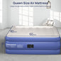  Air Mattress With Built-in Pump Air Mattress Inflatable Bed With 0.6mm Extra Thick Flocked Top 18" Queen Size Suitable For Camping Travel Guests Home, Storage Bag & Repair Patch Kit Included