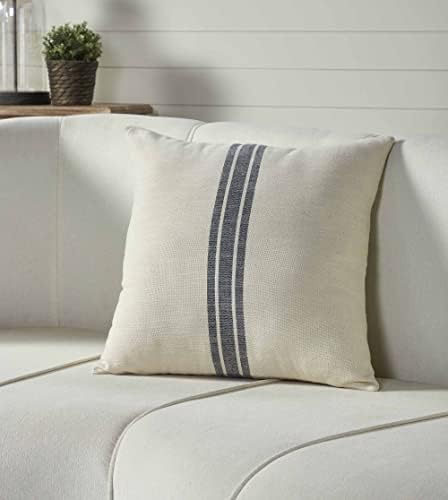 Market Place Blue Grain Sack Stripe Queen Duvet Cover