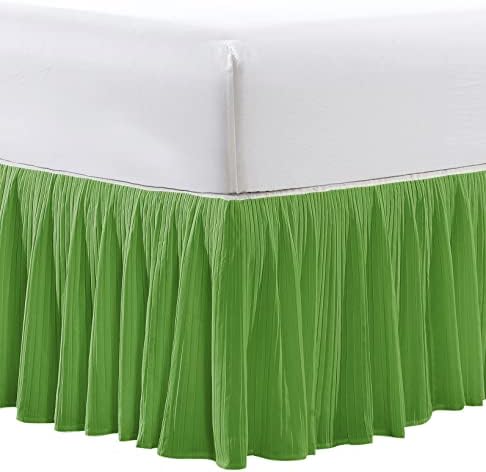  Microfiber Pleated Bedskirt, Stylish Design Wrap Around Solid Microfiber With 18" Drop, Gathered Ruffled Bedding Home Decoration, King, Birdsong Coral (78" X 80" + 18")