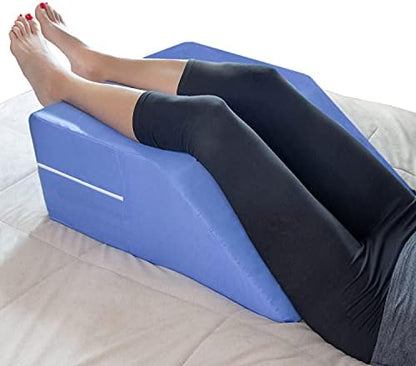  DMI Wedge Pillow, Leg Pillow, Bolster Pillow, FSA Eligible Incline Pillow For Leg Elevation, Snoring, Circulation, Pregnancy, Sciatica, Leg Rest Or Foot Elevation, Blue, 24 X 20 X 8 (Pack Of 2)