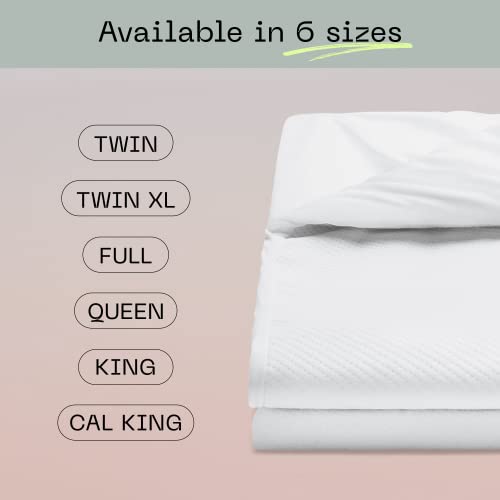  Premium Queen Mattress Protector Ultra Soft Breathable Bed Cover - Waterproof Mattress Cover - Noiseless & Absorbent Topper - Oeko-TEX Certified - White (60 X 80)