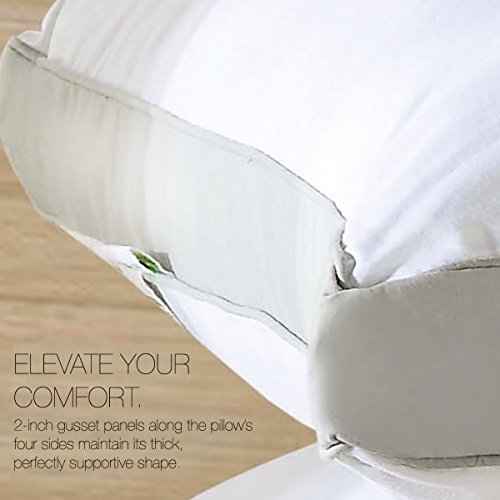  VCNY Home | Mia Collection | Gusseted Sleeping Pillow, Extra Cushion And Comfort For Side And Back Sleepers, Standard (Pack Of 1), White