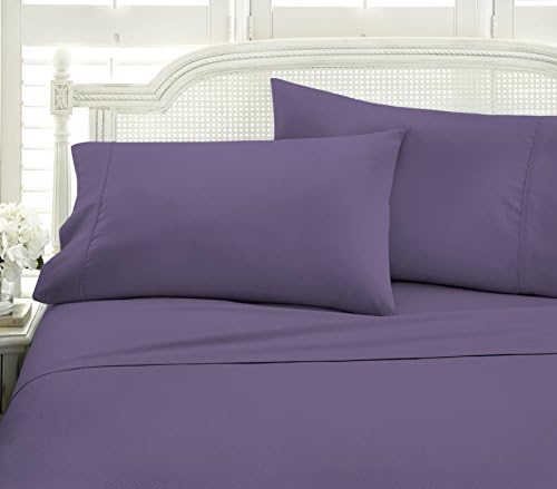  Ienjoy Home Hotel Collection Embossed Chevron 4 Piece Sheet Set, Queen, Ivory (BLL-CHEV-Queen-Ivory)