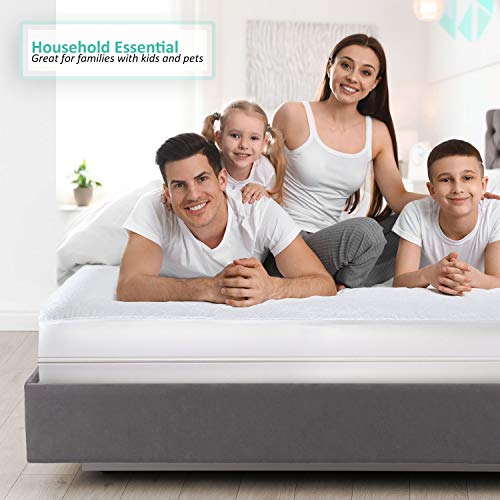 Premium Zippered Mattress Encasement - Water Proof Full Mattress Protector - Cotton Terry Top Fits 15 Inches Deep - Full
