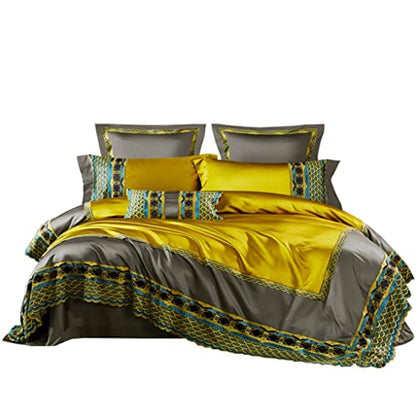  LEIGE Bedding Four-Piece Set Golden Villa Sample Room Bedding (Color : D, Size : 220 * 240cm)