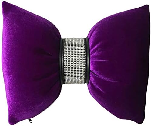  Wersolution Luxury Big Bowknot Car Headrest Pillow Neck Pillow Bling Car Cute Accessories For Womens 1PCS (Purple)