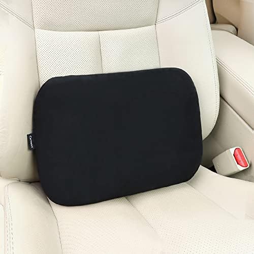  Carwales Emulsion Lumbar Support Pillow For Car Driving Seat Relax Soft Lower Back Support Home Office Chair Cushion Desk Accessories Pain Relief Black