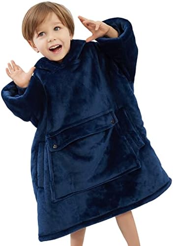  NOUKOW Wearable Blanket Hoodie Oversized Sherpa Blanket Sweatshirt Flannel Sweater Blanket With Large Pocket