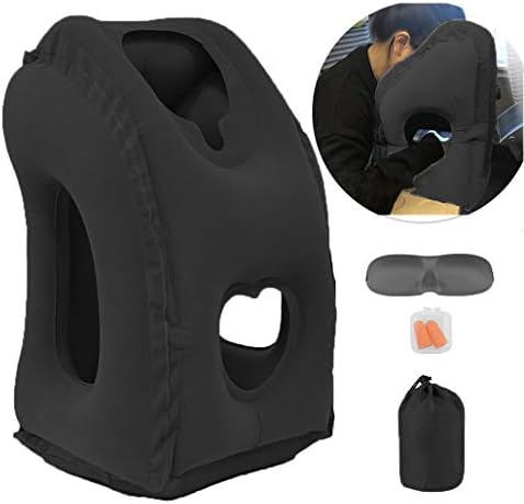  Inflatable Travel Pillow For Airplane, Inflatable Neck Air Pillow For Sleeping To Avoid Neck And Shoulder Pain, Comfortably Support Head, Neck And Lumbar, Used For Airplane, Car, Bus And Office (Grey)