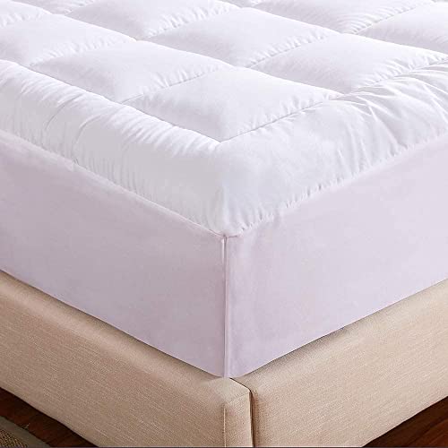  Waterproof Mattress Pad Queen Size Cotton Top Down Alternative Filling Pillowtop Mattress Topper Cover-Fitted Quilted (Mattress Pad Queen)