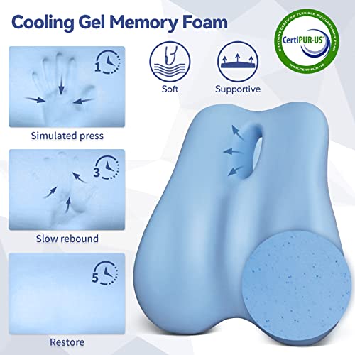  Lumbar Support Pillow For Office Chair, Cooling Memory Foam Lumbar Pillow For Back Pain Relief, Ergonomic Back Support Pillow With Dual Extension Straps For Car, Couch, Recliner, Gaming Chair, Black