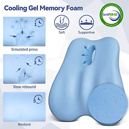  Lumbar Support Pillow For Office Chair, Cooling Memory Foam Lumbar Pillow For Back Pain Relief, Ergonomic Back Support Pillow With Dual Extension Straps For Car, Couch, Recliner, Gaming Chair, Black