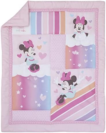  Disney The Little Mermaid Pink, Aqua, & Coral Ariel Cute By Nature 3Piece Nursery Crib Bedding Set - Comforter, Crib Sheet, Dust Ruffle, Pink, Aqua, Coral, Navy