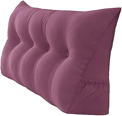  Peachwell Triangular Reading Bed Rest Pillow Large Bolster Cushion Headboard Backrest Wedge Pillow With Removable Cover And Two Large Side Pockets (Chalk Grey, Twin: 39 X 8 X 20 Inches)
