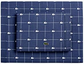 Lacoste 4-Piece Cotton Sheet Set, Slice, Vintage Indigo, California King