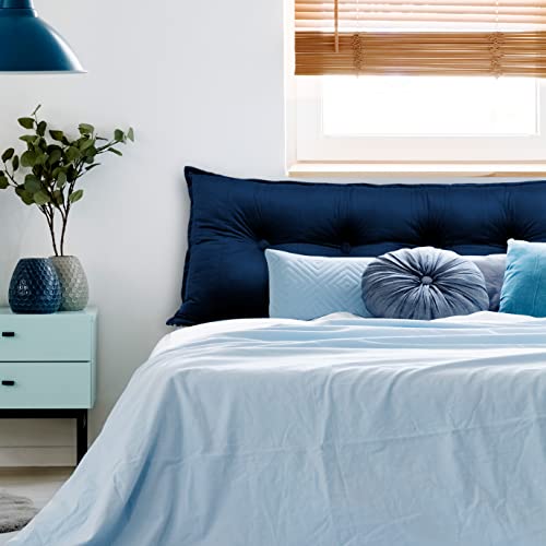  WOWMAX Rectangular Headboard Pillow Bolster Pillow For Bed Back Rest Pillow For Sitting In Bed Daybed Pillows Back Support Pillow For Bed Reading Pillow Velvet Deep Blue Full