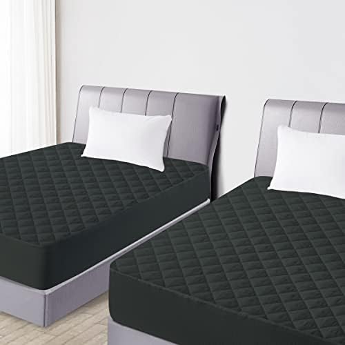  Quilted Fitted Twin XL Mattress Pad Cover, Waterproof Mattress Protector, Deep Pocket Elastic Fits Up To 21'', Breathable Soft Alternative Filling Mattress Pad