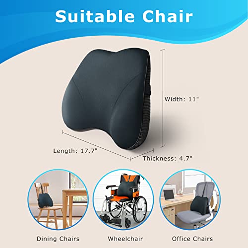  Lumbar Support Pillow For Office Chair For Low Back Pain Relief - Mini Side Wedge Shape Lumbar Pillow For Chair Comfort Your Lower Back Area (Dark Gray)