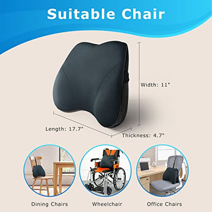  Lumbar Support Pillow For Office Chair For Low Back Pain Relief - Mini Side Wedge Shape Lumbar Pillow For Chair Comfort Your Lower Back Area (Dark Gray)