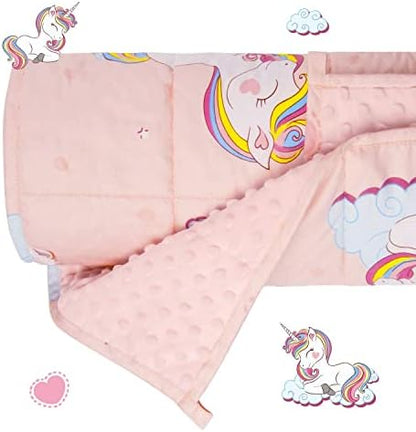  Sivio Weighted Blanket Kids, 5 Pounds, Minky Fleece And Cotton Throw Blanket With Beads, Reversible Heavy Blanket For Children 30-50 Lbs, 36x48 Inch, Blue Airplane