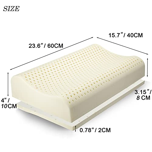  TALATEX 100% Natural Premium Latex Pillow, Adjustable Dunlop Pillow Helps Relieve Pressure, Neck And Shoulder Pain, No Toxic Memory Foam Chemicals, Perfect Package Best Gift