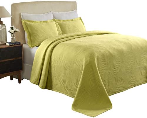  Cascade Cotton Jacquard Matelassé 3-Piece Bedspread Set