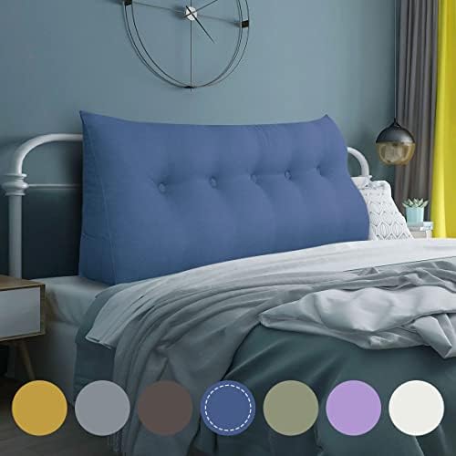  WOWMAX Large Bolster Triangular Headboard Pillow Twin Dorm Headboard Twin XL Bed Wedge Pillow For Headboard Bolster Pillow For Bed With Removable Cover, Gray Polyester Linen Blend Twin