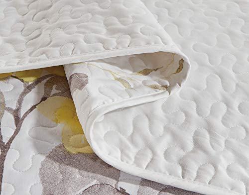  3 Piece Luxury Lush Soft Floral Flowers Coverlet Bedspread Oversized Bed Cover Set # Lily (King/Cal-King, Yellow)