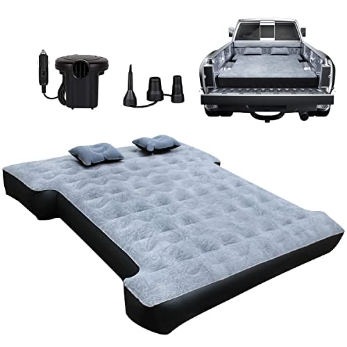  Inflatable Truck Bed Air Mattress For Full Size Short Truck Beds, 5.5-5.8ft, With Pump & Carry Bag. Perfect For Outdoor Adventures.
