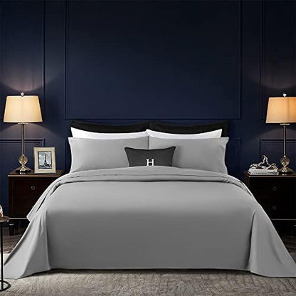  1200 Thread Count Cotton Bed Sheets, 100% Egyptian Cotton Sheet For Queen Size Bed, 4 Piece Luxury Hotel Queen Sheets Sateen Weave With 16" Elasticized Deep Pocket(White,Queen)