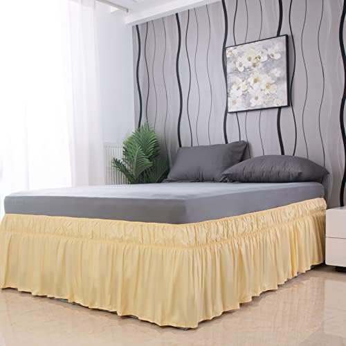  Bed Skirt Queen Size 15-16 Inch Drop Dust Ruffle Premium Soft And Cozy Brushed Microfiber Three Fabric Sides Wrap Around With Elastic No Top Easy On Queen/King Blush Pink