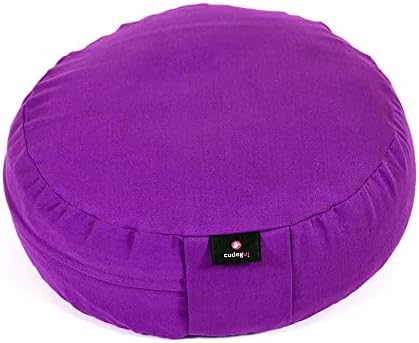  Cudegui Zafu Meditation Cushion Filled With Cofee Husk And Cotton Cover (Purple)