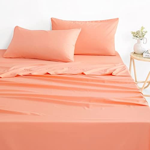  - Light Beige Sheet Set, Plain Solid Color, Soft Microfiber Bedding (4pcs, Queen Size)
