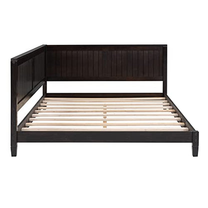  Merax Full Size Daybed, Wood Full Daybed Frame With Headboard, Full Size Sofa Bed, Perfect For Lounging, Sleeping Or Entertaining Guests, Espresso