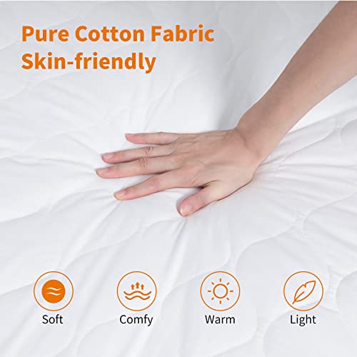  Heated Mattress Pad King Size, 78x80in Quilted Cotton Electric Mattress Pad With 2 Heating Digital Controllers, 6 Heat Setting, 9 Hours Auto Shut Off, 20" Deep Pocket, Machine Washable