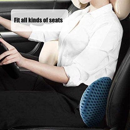  KOKYPLO Memory Foam Lumbar Support Back Cushion Pillow Balanced Firmness For Lower Back Pain Relief - Ideal Back Pillow For Office Chair,Car Seat, Recliner, Bed (Black)
