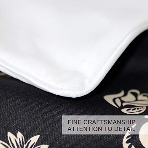  BlessLiving Sugar Skull Bedding Set 3 Piece Skull Flowers Roses Duvet Cover Black And White Skull Paradise Bed Sets (Queen)